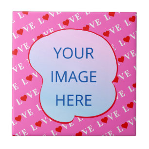 Pink LOVE Modern Chic Ceramic Tile