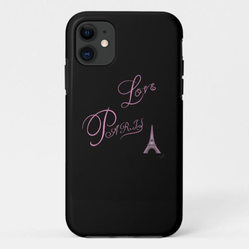 Pink_Love_Paris_Eiffel_Tower_Unique iPhone 11 Case