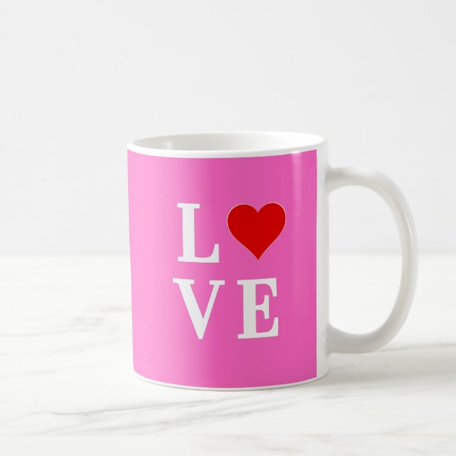 Pink Love Romantic Elegant  Coffee Mug (Right)