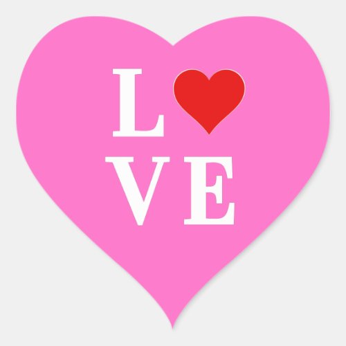 Pink Love Romantic Elegant  Heart Sticker