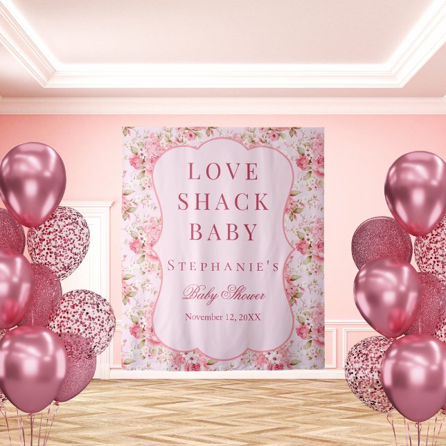Pink Love Shack Baby Shower Photo Booth Backdrop (Creator Uploaded)