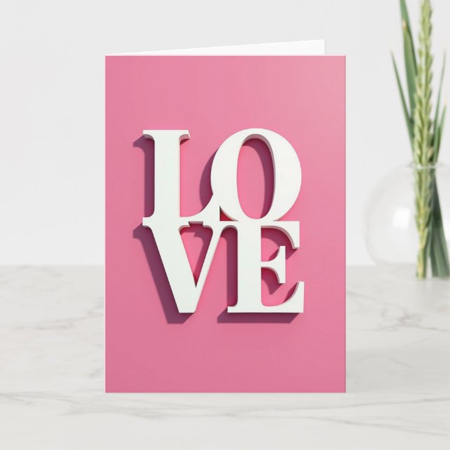 Pink Love Valentine Card (Front)