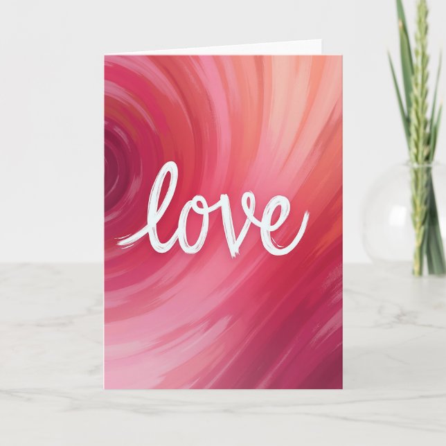 Pink Love Valentines Day Card For Her (Front)