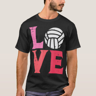 Pink Love Volleyball Cute Sports Coach Player Men  T-Shirt