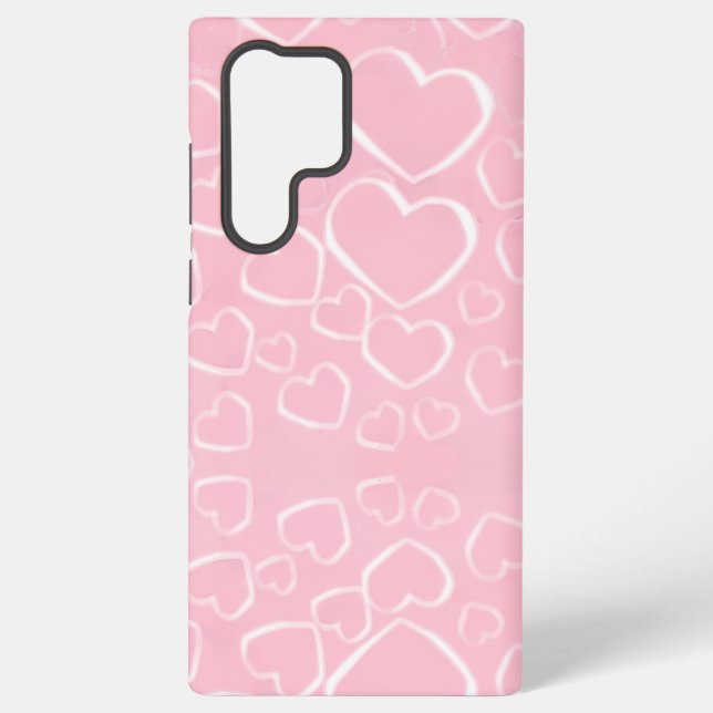 Pink Love White Hearts - Phone Case (Back)