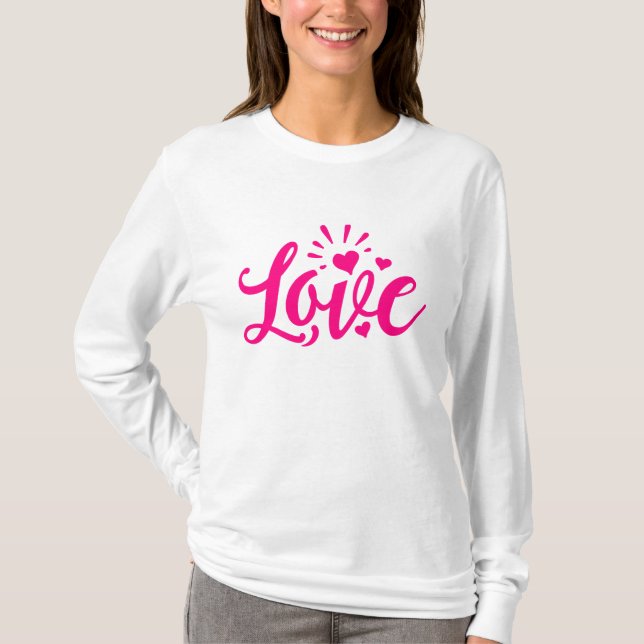 Pink love word T-Shirt (Front)
