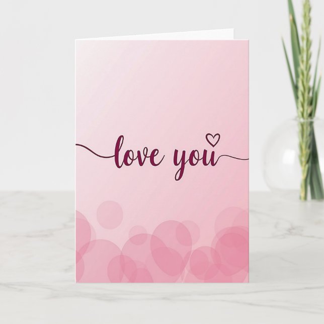 Pink Love You Card (Front)