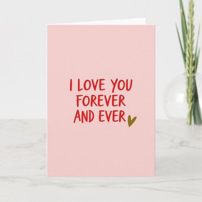 Pink Love You Forever Card (Front)
