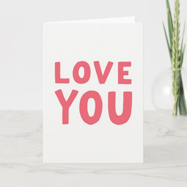 Pink Love You Pattern Card (Front)