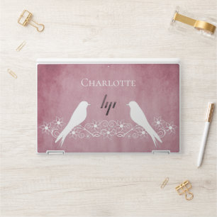 Pink Lovebirds Floral Vine HP Laptop Skin