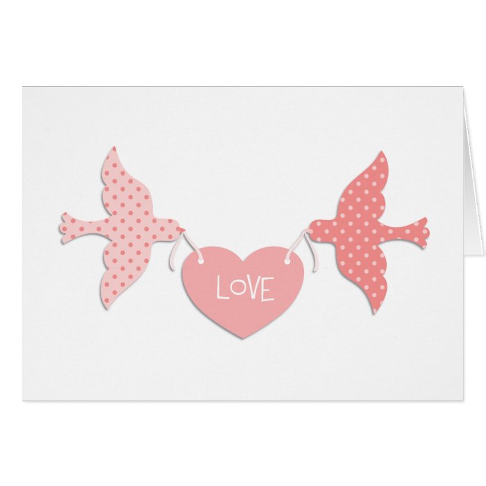 Pink Lovebirds Greeting Cards