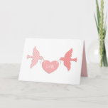 Pink Lovebirds Holiday Card