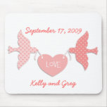 Pink Lovebirds Mouse Pad