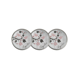 Pink Lovebirds Personalized Golf Ball Marker