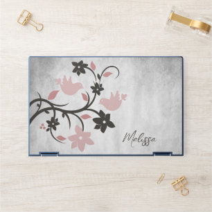 Pink Lovebirds Personalized HP Laptop Skin