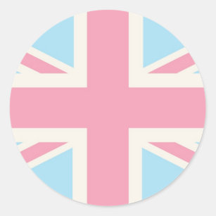 Pink Lovely Classic Union Jack British(UK) Flag Classic Round Sticker