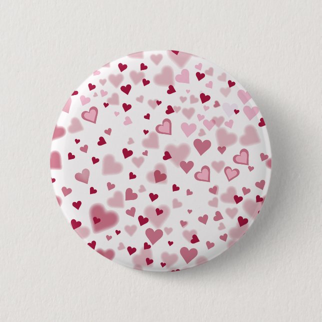  Pink Lovely Hearts Pattern  Button (Front)