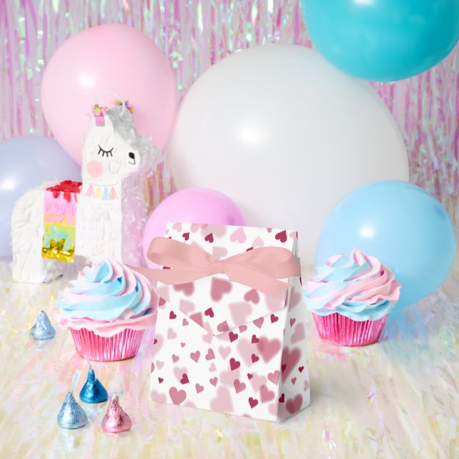  Pink Lovely Hearts Pattern  Favor Boxes (Party)