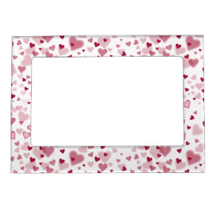 Pink Lovely Hearts Pattern Magnetic Frame