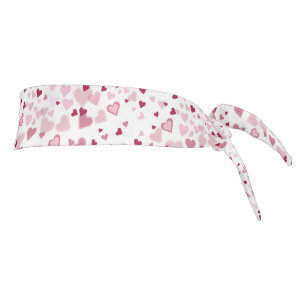 Pink Lovely Hearts Pattern Tie Headband