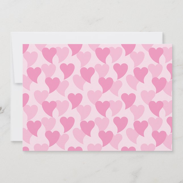 Pink Lovely Hearts Seamless Pattern Card (Back)