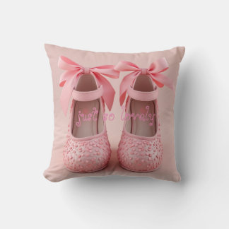 pink lovely shoes throw pillow