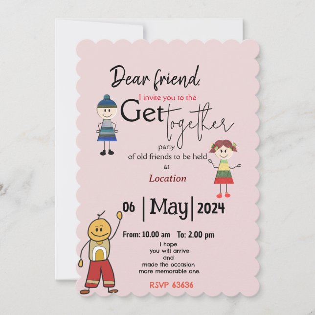Pink lover Getting together Invitation (Front)