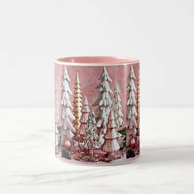 *****PINK LOVER'S CHRISTMAS TREE**** SPECIAL Two-Tone COFFEE MUG (Center)