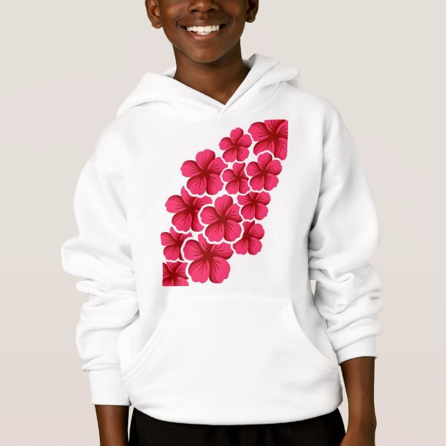 Pink loving cute flower floral  hoodie (Front)