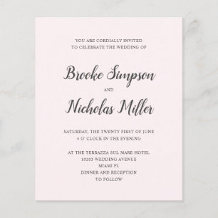 PINK LOW COST Simple Handwritten Minimal Wedding