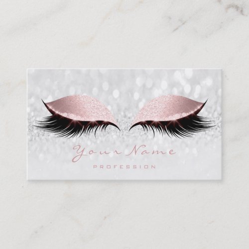 Pink Loyalty Card Makeup Artist Lashes 10 Silver