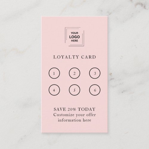 Pink Loyalty Reward Customer Retention Style Card