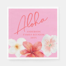 Pink Luau Tropical Flower Reunion Party