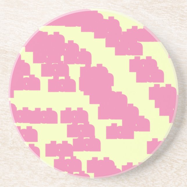 pink lucky 888 sandstone coaster (Front)