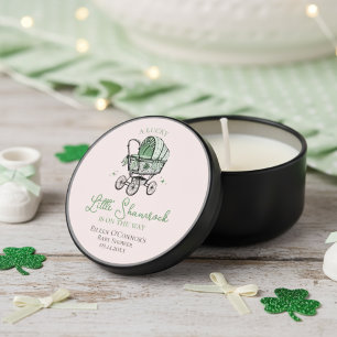 Pink Lucky Little Shamrock St Patricks Baby Shower Mini Candle Favors