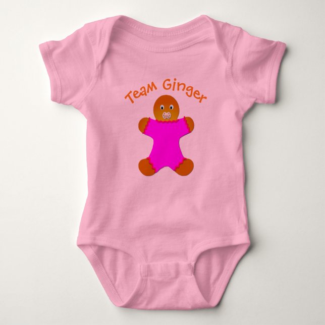 Pink Lucky Team Ginger For Fun Ginger and Redheads Baby Bodysuit (Front)