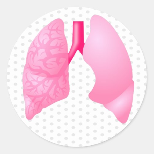 Pink Lungs asthma alert Classic Round Sticker