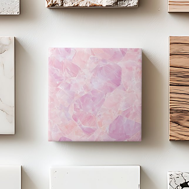 Pink Luxurious Gemstone Modern Aesthetic Glam Chic Ceramic Tile (Pink Luxurious Gemstone Modern Aesthetic Glam Chic Ceramic Tile)
