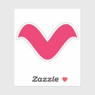 Pink Luxury Letter V Monogram  Sticker
