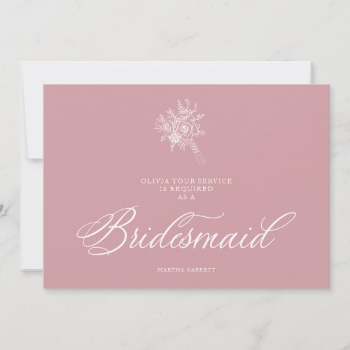 Pink Luxury Minimalist Wedding Bouquet Bridesmaid