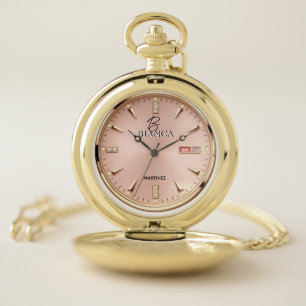 Pink Luxury Watch Elegant Gold and Silver Women's
