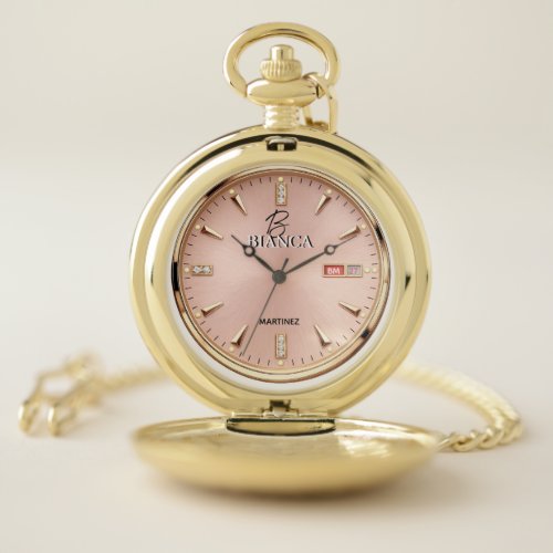 Pink Luxury Watch Elegant Gold and Silver Women's