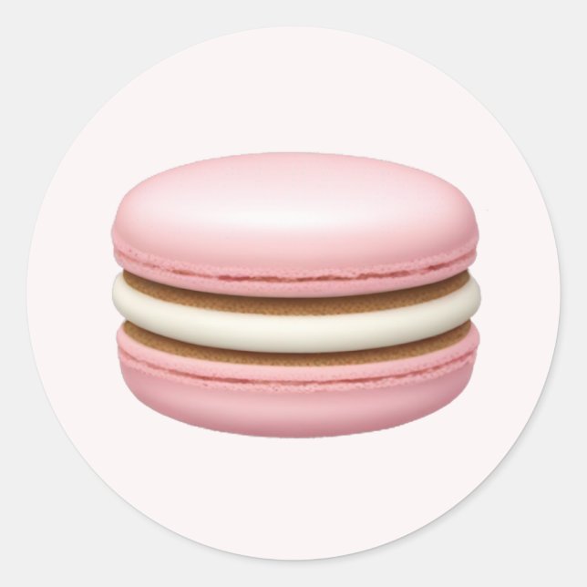  Pink Macaron Emoji Art Classic Round Sticker (Front)