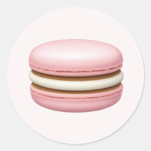 Pink Macaron Emoji Art Classic Round Sticker