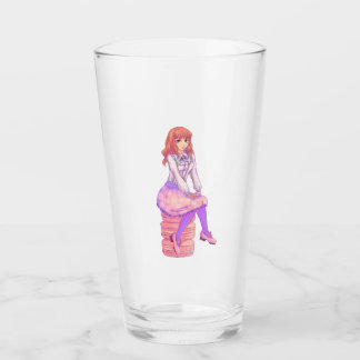 Pink Macaron Girl Glass