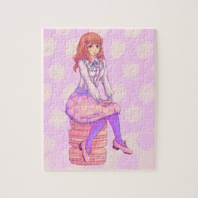 Pink Macaron Girl Jigsaw Puzzle (Vertical)