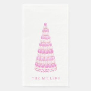 Pink Macaron Tower Personalized Paper Guest Towels