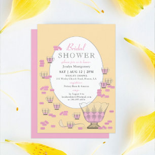 Pink Macarons & Crystal Punch Set Bridal Shower Invitation