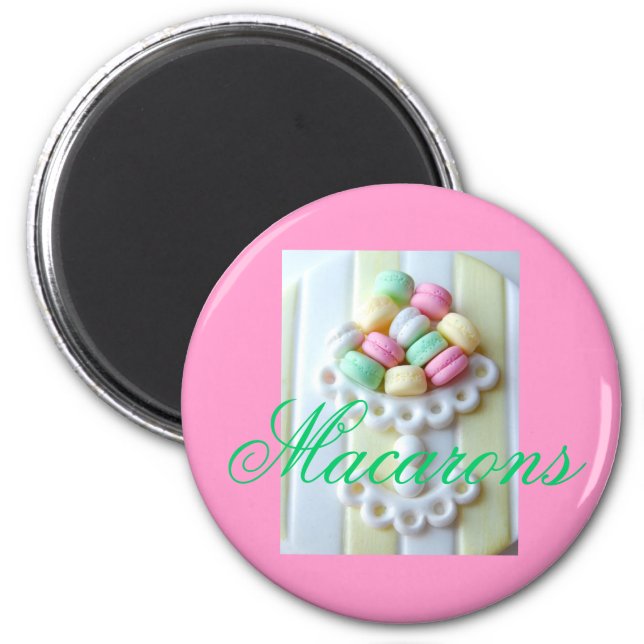 Pink Macarons Fridge Magnet (Front)