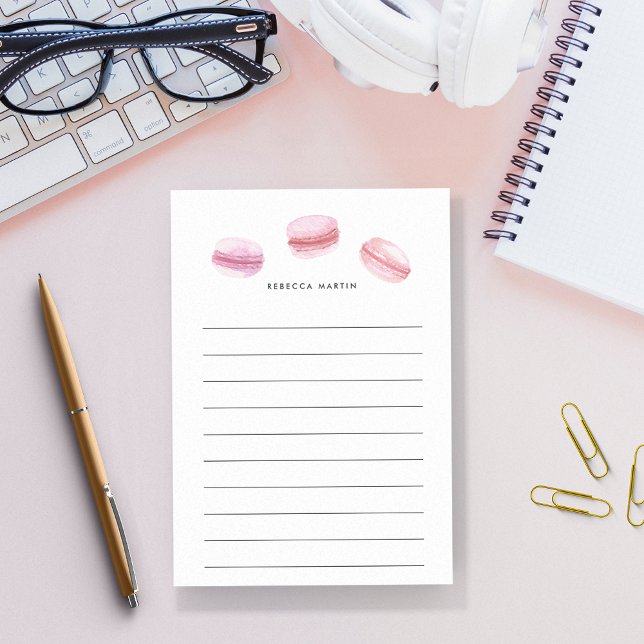 Pink Macarons | Personalized Lined Post-it Notes (Creator Uploaded)